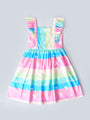 Rayon Dress With Ruffle Sleeves & Waist Tie (D25002618)