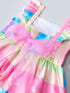 Rayon Dress With Ruffle Sleeves & Waist Tie (D25002618)