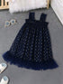 Navy Color Net Dress (D25002920)