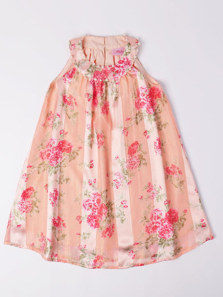 Pspeaches Peach Color Georgette Dress (D25003324)
