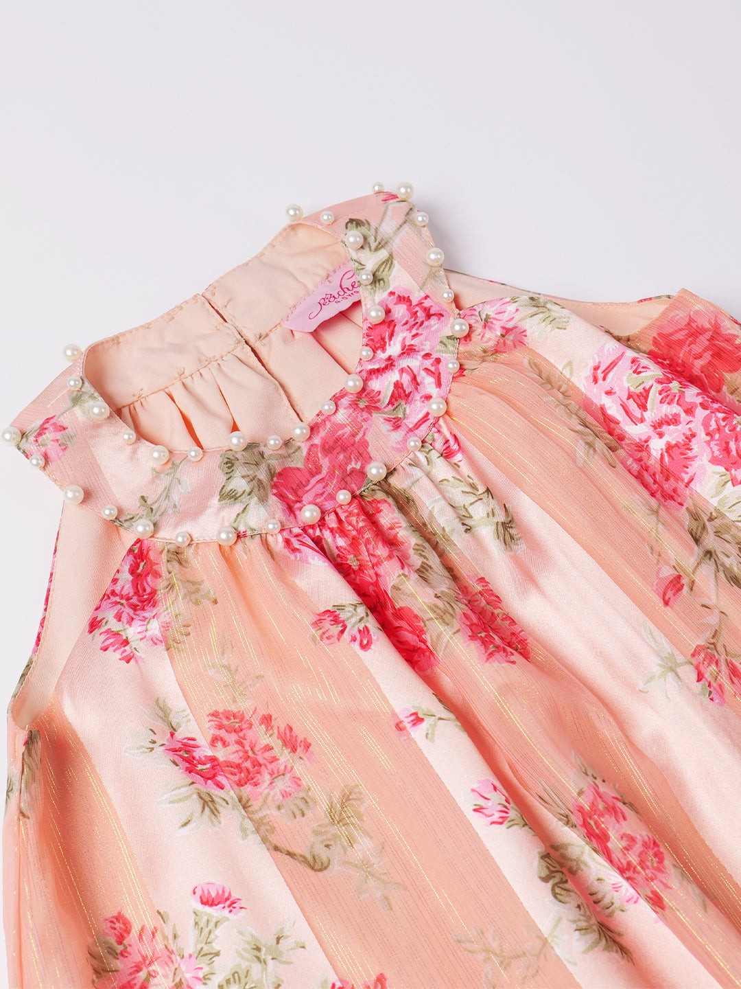 Pspeaches Peach Color Georgette Dress (D25003324)