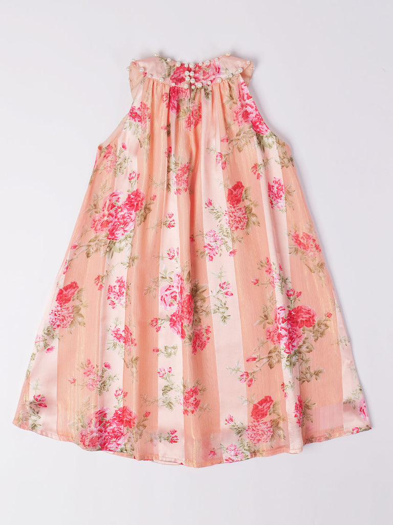 Pspeaches Peach Color Georgette Dress (D25003324)