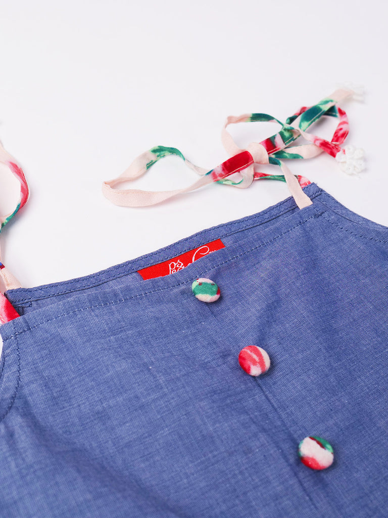 Multi-Color Chambray & Rayon Dress (D25003627)