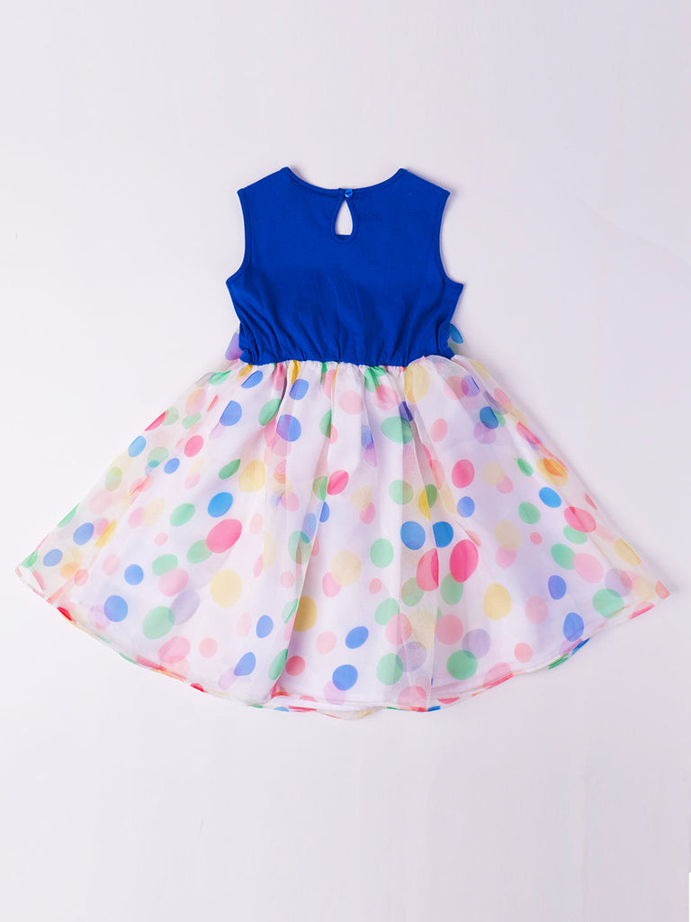Blue & White Polka Dress (D25004232)