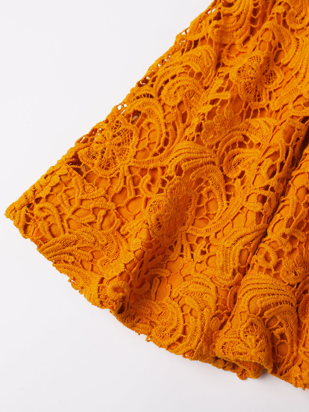 Mustard Cotton Lace Dress (D25007940)