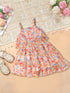 Mustard Chiffon Printed Dress (D25008041)