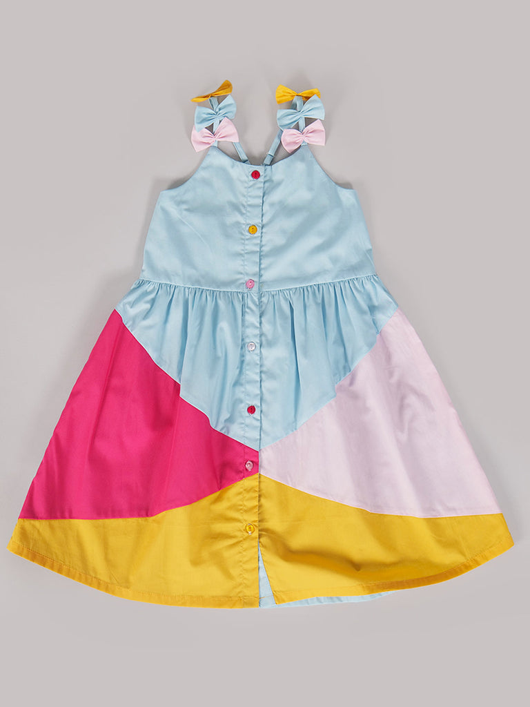 Pspeaches Sky Blue Cotton Dress (D25008142)