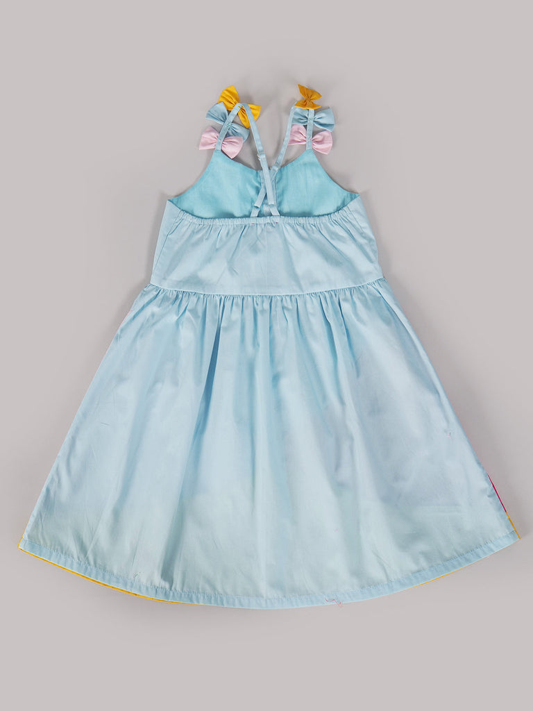 Pspeaches Sky Blue Cotton Dress (D25008142)