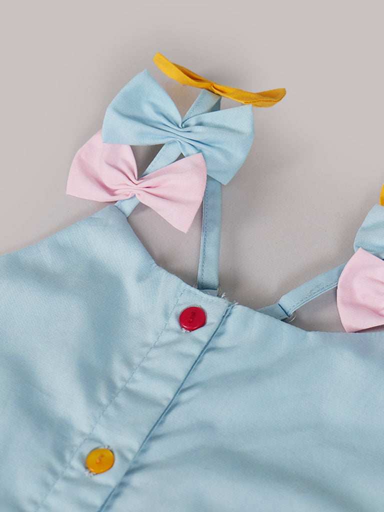 Pspeaches Sky Blue Cotton Dress (D25008142)