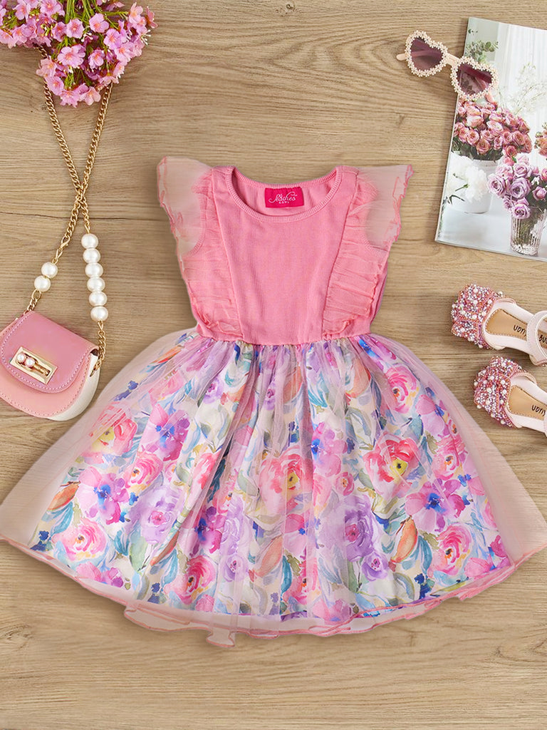 Pink Knit & Cotton Dress (D25008545)