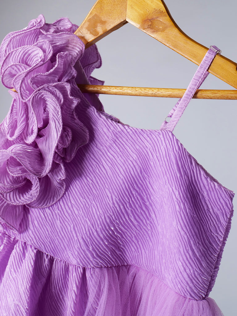 Lavender Crinckled party dress (D25011549)