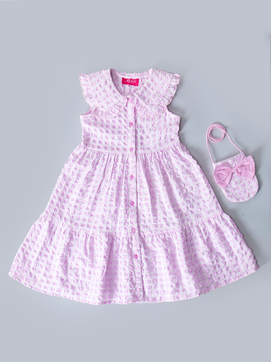 Pink Cotton Check Dress (D25013651)