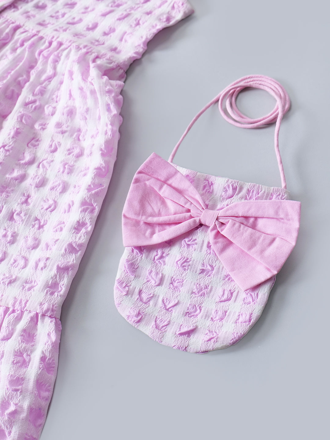 Pink Cotton Check Dress (D25013651)