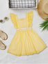 Lemon-Coloured Bubble Georgette Dress (D25015461)