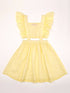 Lemon-Coloured Bubble Georgette Dress (D25015461)