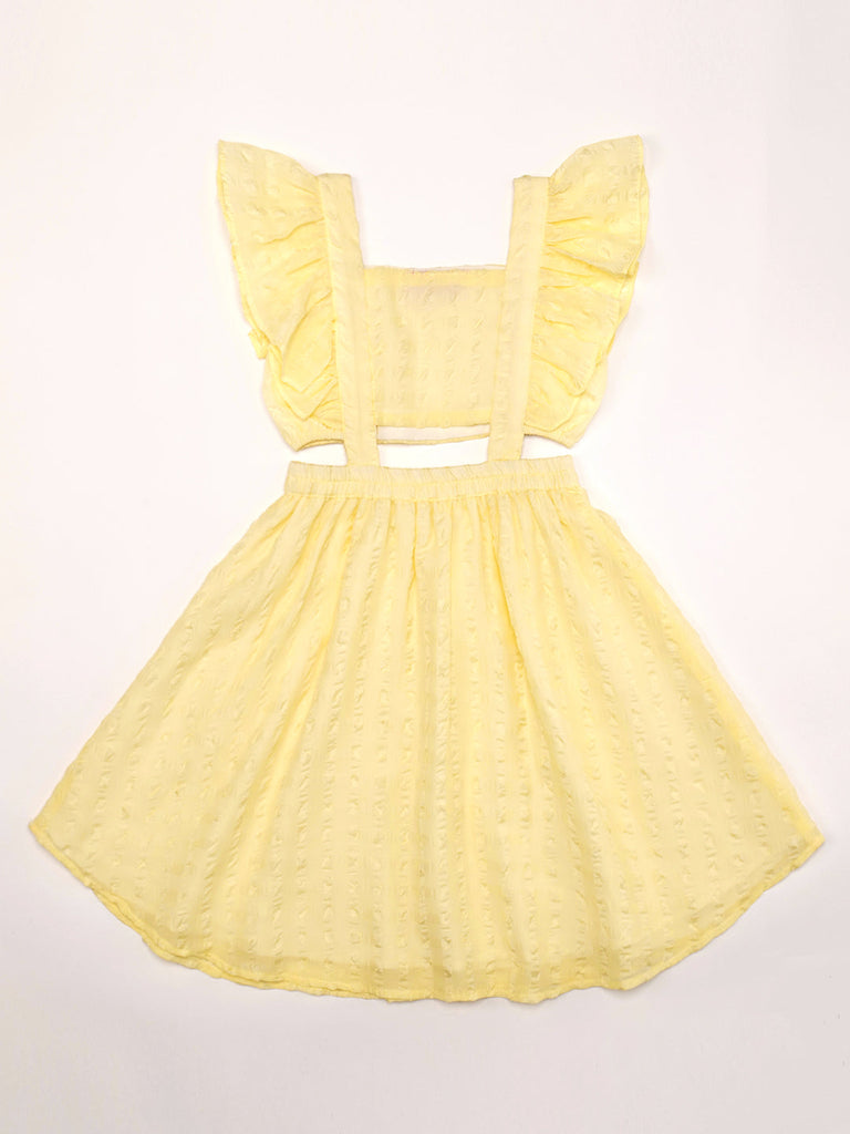 Lemon-Coloured Bubble Georgette Dress (D25015461)