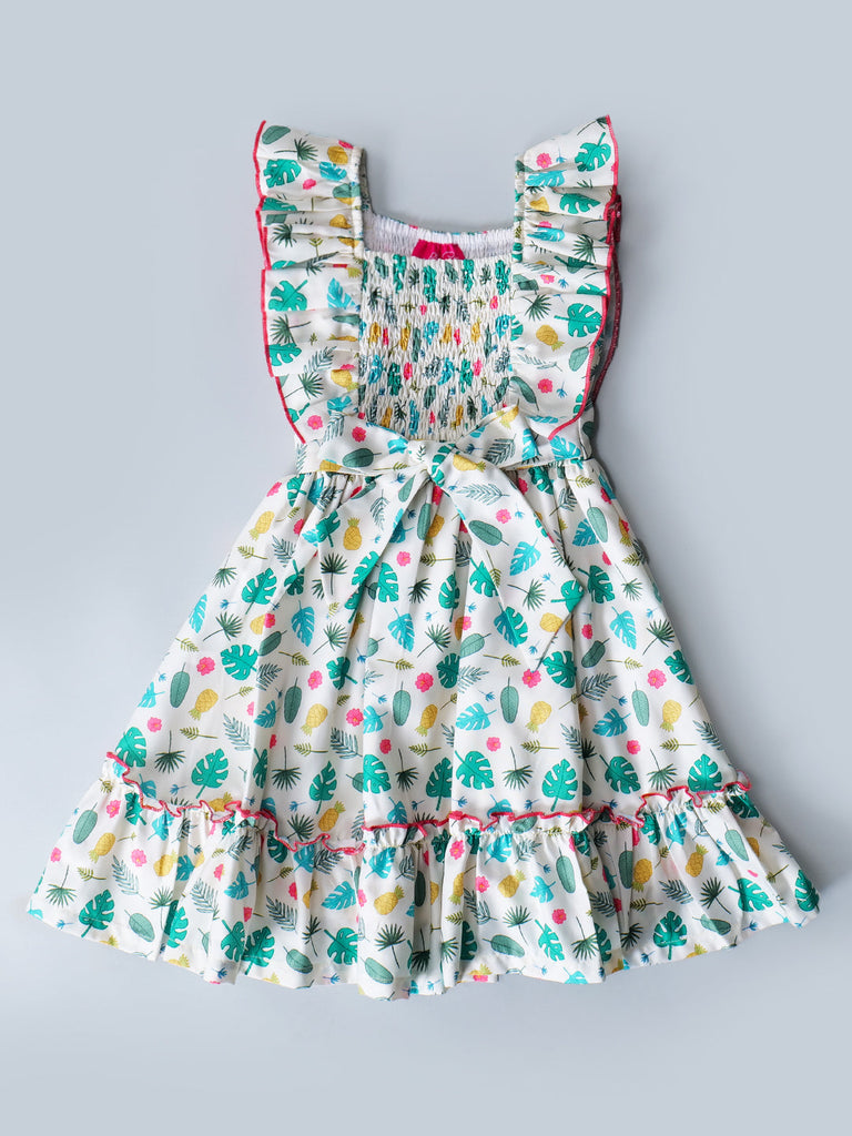 Pspeaches White Color Rayon Dress (D25015562)