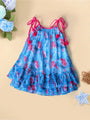 Blue Georgette Dress With Ruffle Hem (D25016566)