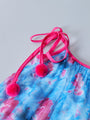 Blue Georgette Dress With Ruffle Hem (D25016566)