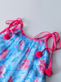 Blue Georgette Dress With Ruffle Hem (D25016566)
