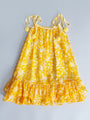 Yellow Georgette Dress With Ruffle Hem (D25016667)