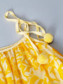 Yellow Georgette Dress With Ruffle Hem (D25016667)