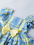 Blue And Yellow Cotton Check Dress (D25017469)
