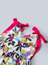 Multicolor Cotton Dress With Tie-Up Sleeves (D25017770)