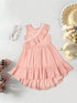 Solid Peach Cotton Dress (D25019881)