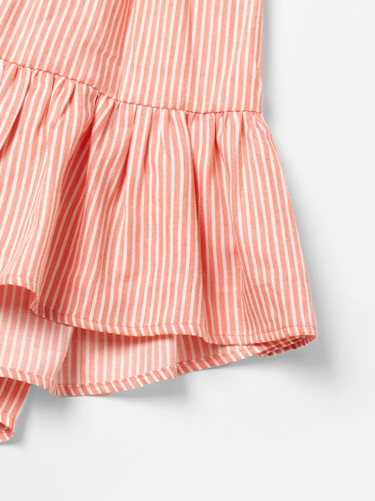 Solid Peach Cotton Dress (D25019881)