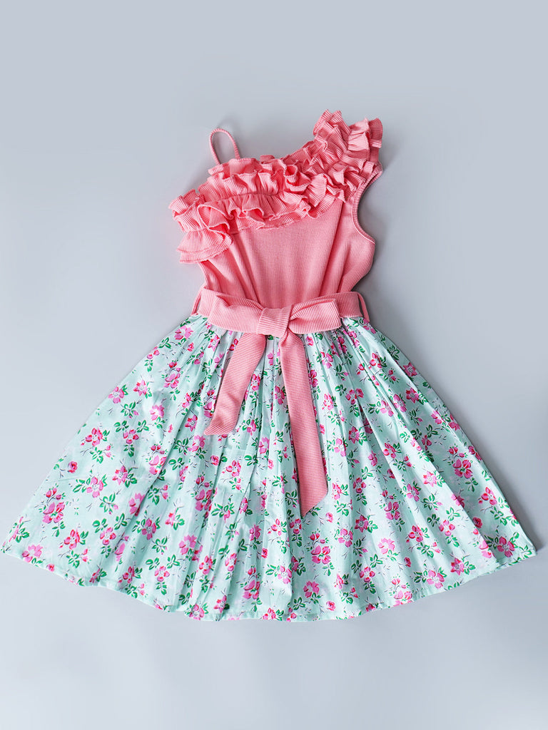 Pspeaches Pink Color Cotton Dress (D25020183)