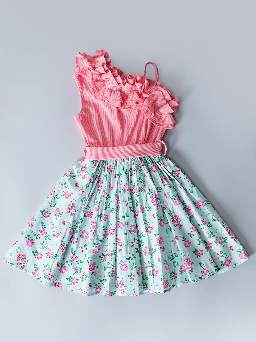 Pspeaches Pink Color Cotton Dress (D25020183)