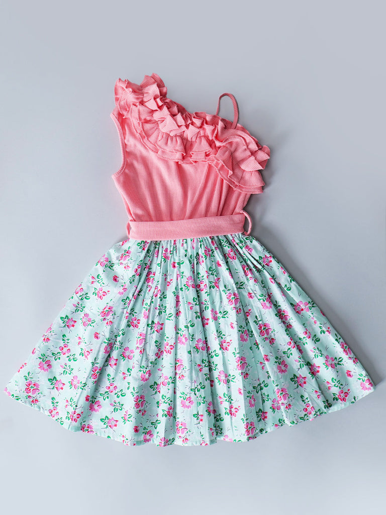Pspeaches Pink Color Cotton Dress (D25020183)