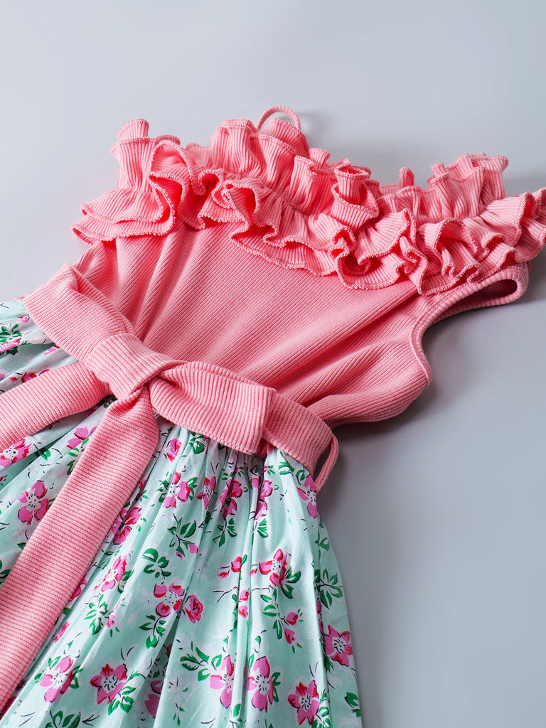 Pspeaches Pink Color Cotton Dress (D25020183)