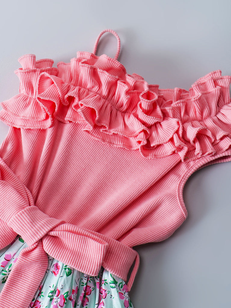 Pspeaches Pink Color Cotton Dress (D25020183)