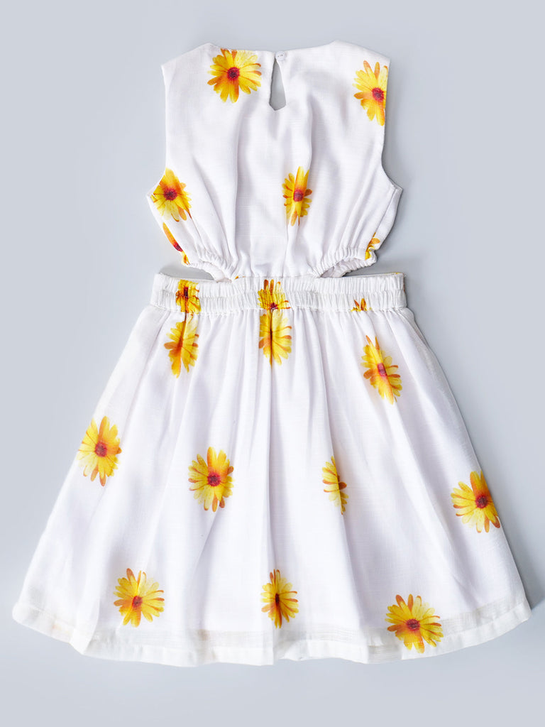 Pspeaches White Color Cotton Dress (D25020284)