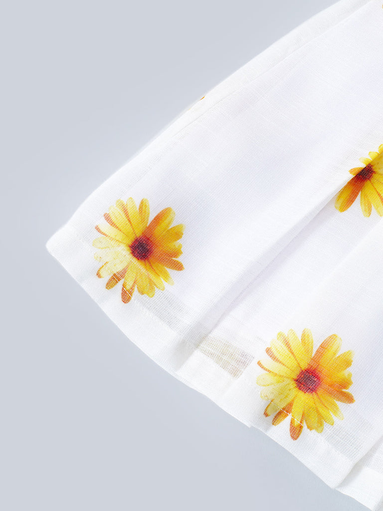 Pspeaches White Color Cotton Dress (D25020284)
