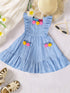 Pspeaches Blue Color Sugarcane Dress (D25021285)