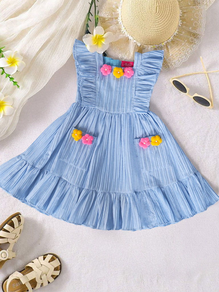 Pspeaches Blue Color Sugarcane Dress (D25021285)
