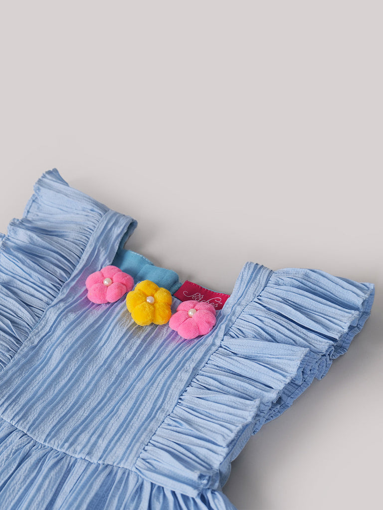 Pspeaches Blue Color Sugarcane Dress (D25021285)