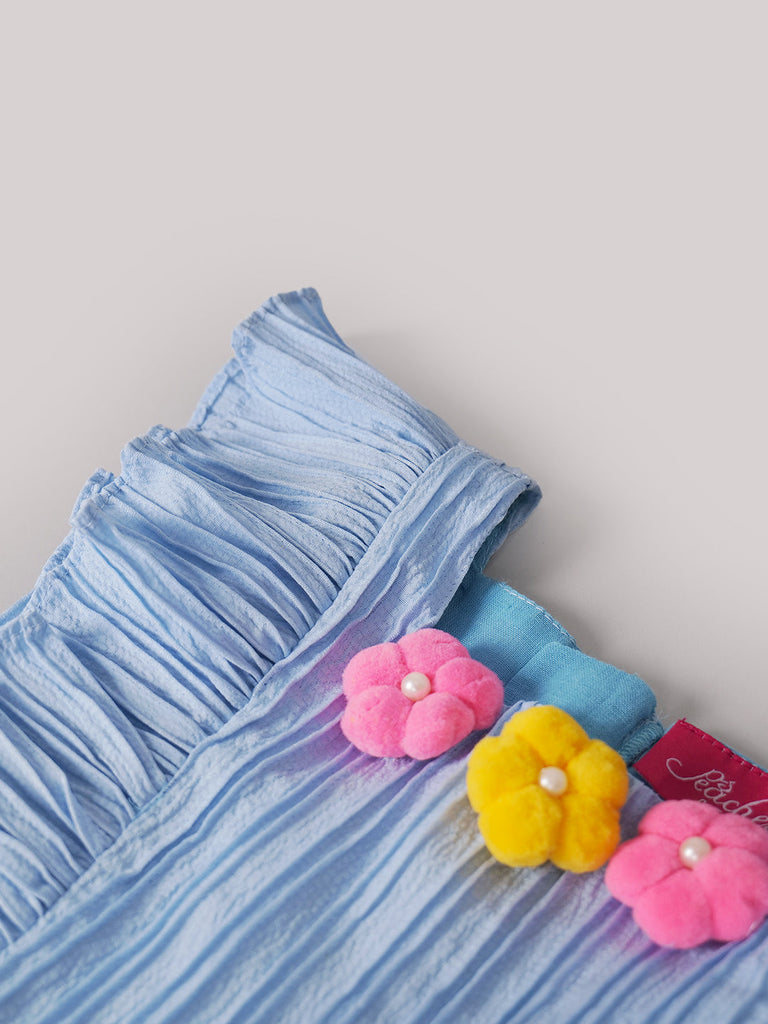 Pspeaches Blue Color Sugarcane Dress (D25021285)