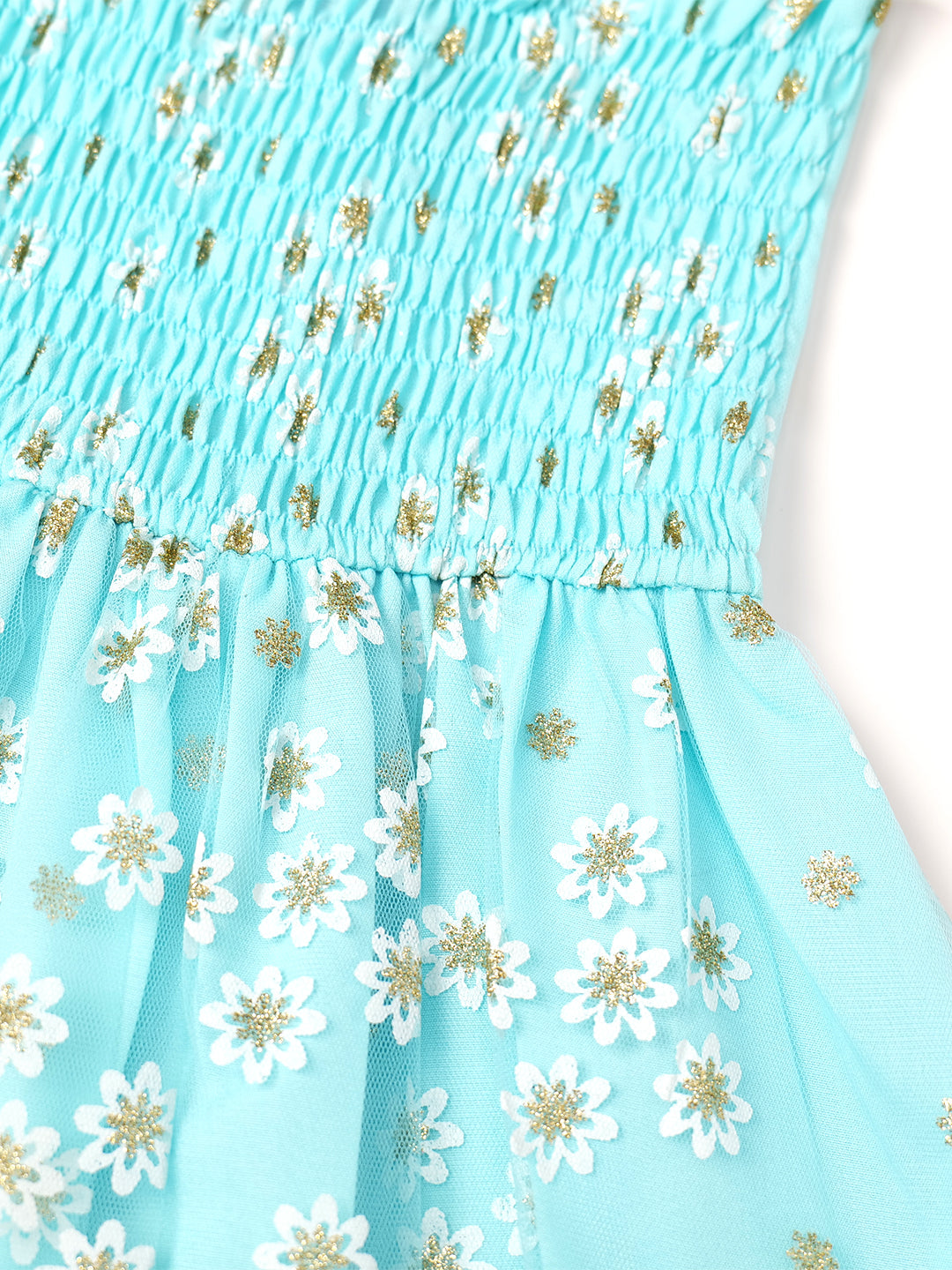 Pspeaches Blue Color Net Dress (D25022892)