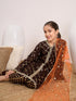 Girls Checked Gotta Patti Kurta & Dhoti Pants With Dupatta (DH-BROWNFOIL)