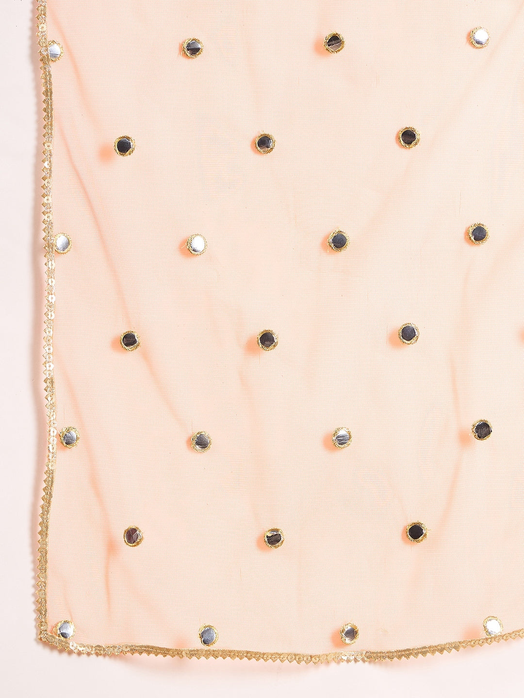 Girls Checked Gotta Patti Kurta & Dhoti Pants With Dupatta (DH-BROWNFOIL)