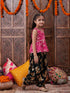 Pspeaches Girls Ethnic Motifs Printed One Shoulder A-Line Top With Dhoti Pants (DH-MAGENTAKOTA)