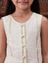 Pspeaches Girls Striped Pure Cotton Kurti With Dhoti Pants (DH-OFFWHITELUREX)