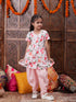 Pspeaches Girls Floral Printed Regular Kurta With Dhoti Pants (DH-PEACHROSE)
