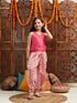 Pspeaches Girls Embroidered Regular Mirror Work Kurta With Dhoti Pants (DH-PINKPATRA)