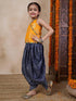 V Neck Sleeveless Printed Top Dhoti Pant Clothing Set (DH-YELLOWBLUEBANDHNI)