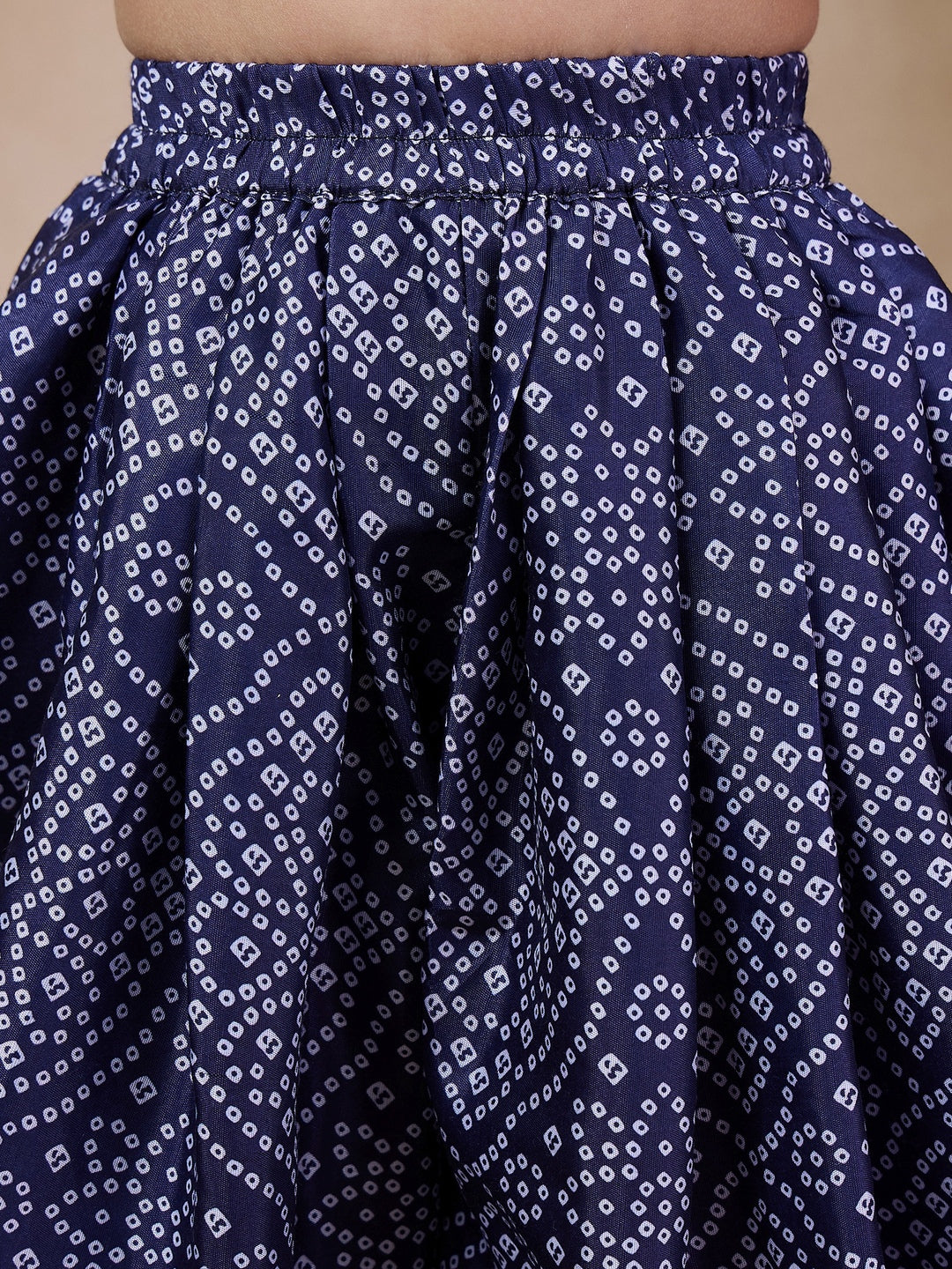 V Neck Sleeveless Printed Top Dhoti Pant Clothing Set (DH-YELLOWBLUEBANDHNI)